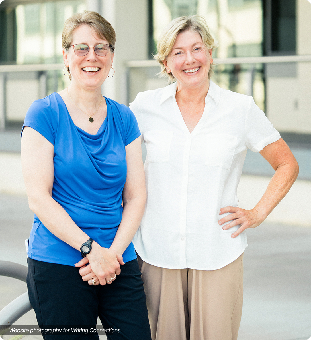 Team photo of two women during a website photography session in Lewisville, NC – Birch Stream Digital
