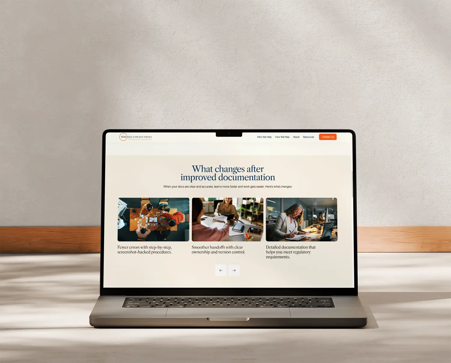 Professional documentation solutions website shown on a laptop in Winston-Salem, NC – Birch Stream Digital